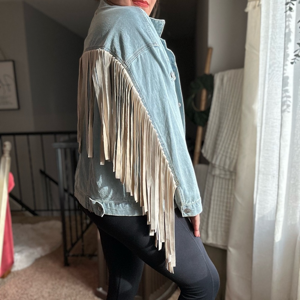 fringe denim jacket